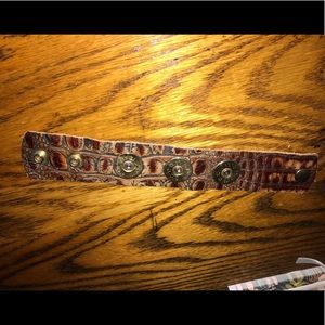 Crocodile leather bracelet with shotgun shell